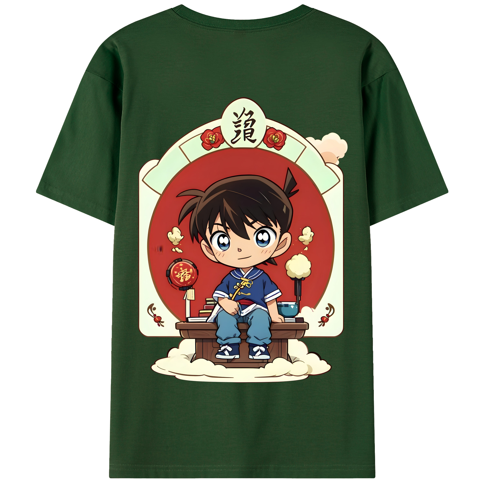（画像用） 名探偵コナン 江戸川 コナン Detective Conan Conan Edogawa 綿100％半袖Tシャツ（背面プリント）